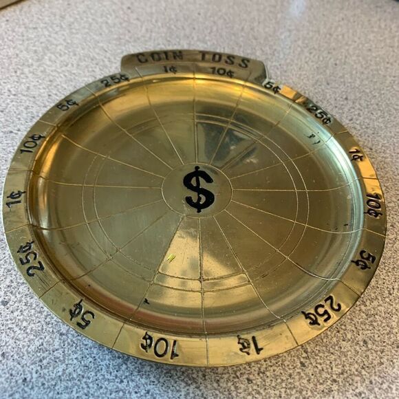 Brass Coin Toss Change Dish - Picture 3 of 6